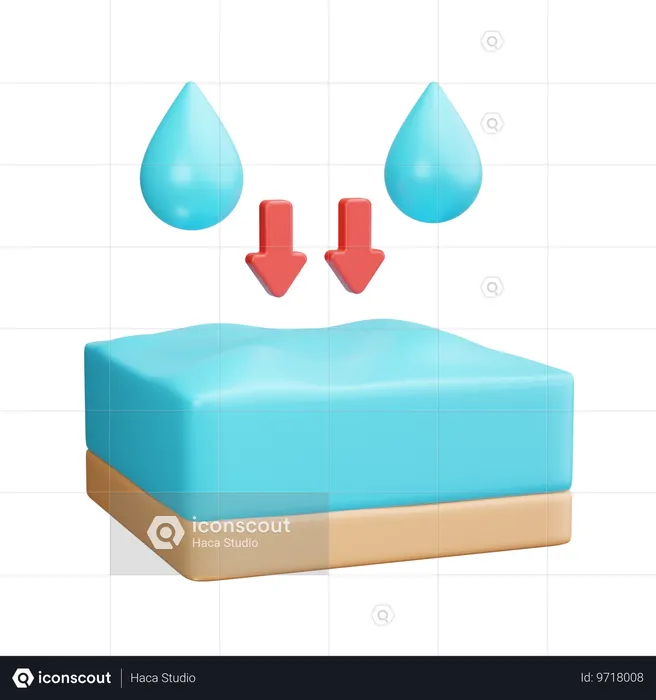 Pas d'eau dans l'océan  3D Icon