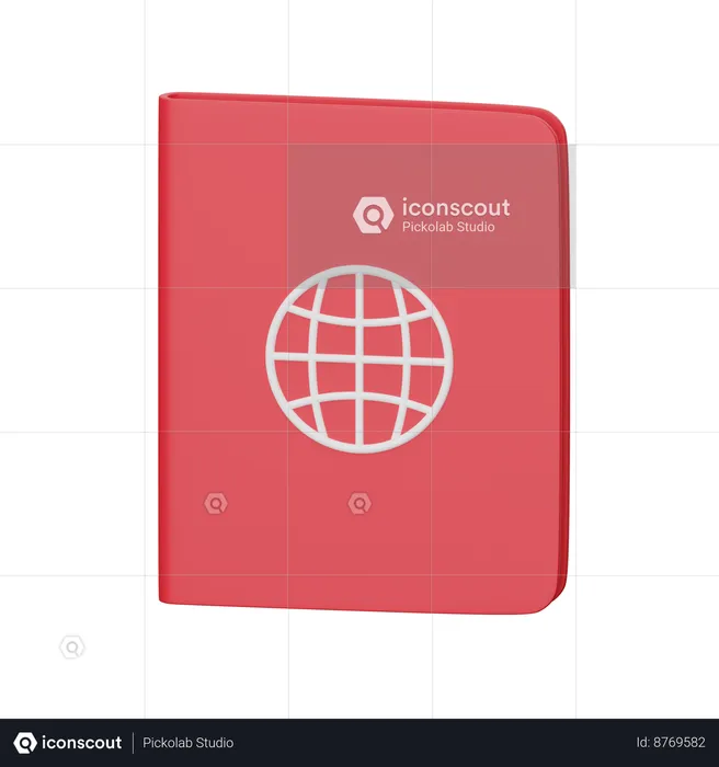 Pasaporte  3D Icon