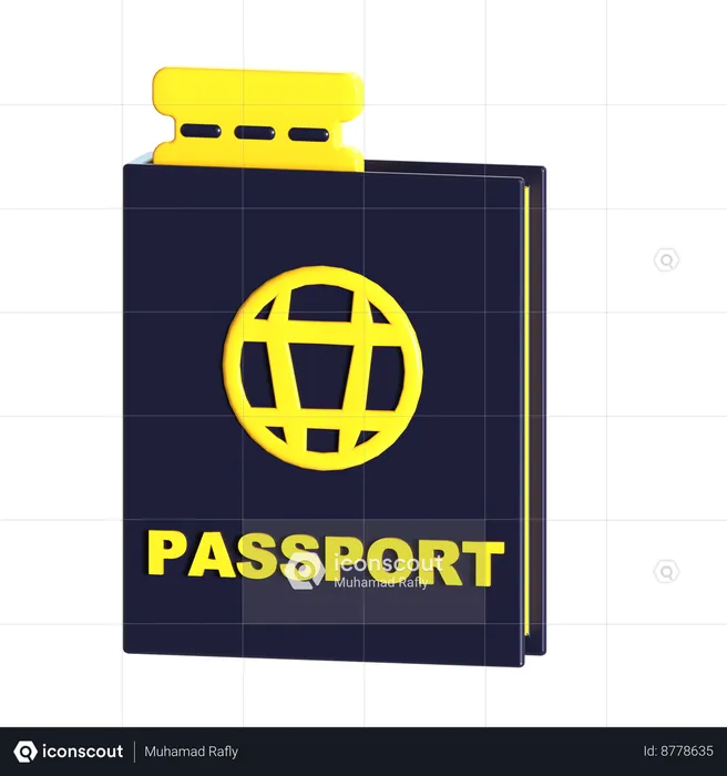 Pasaporte  3D Icon