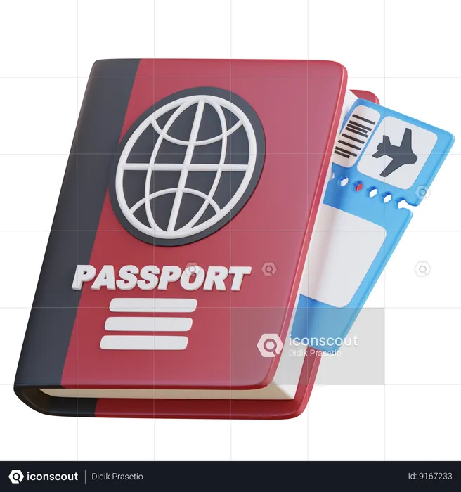 Pasaporte  3D Icon