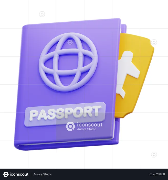 Pasaporte  3D Icon