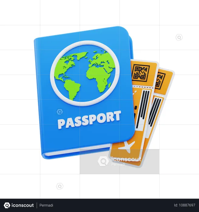 Pasaporte  3D Icon