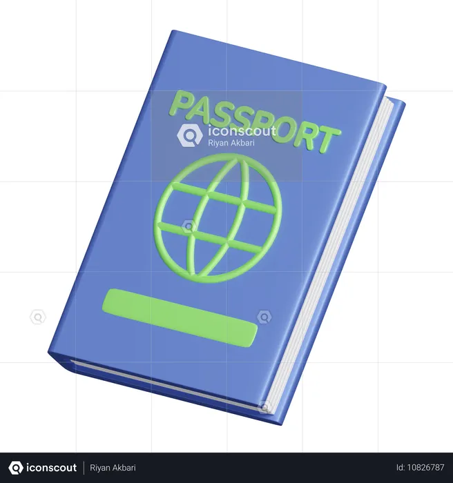 Pasaporte  3D Icon