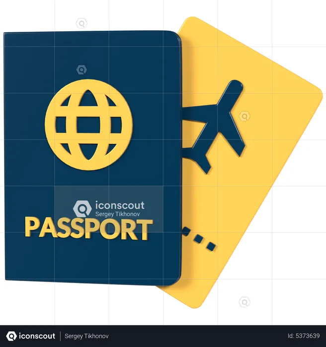 Pasaporte  3D Icon