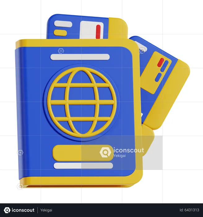 Pasaporte  3D Icon