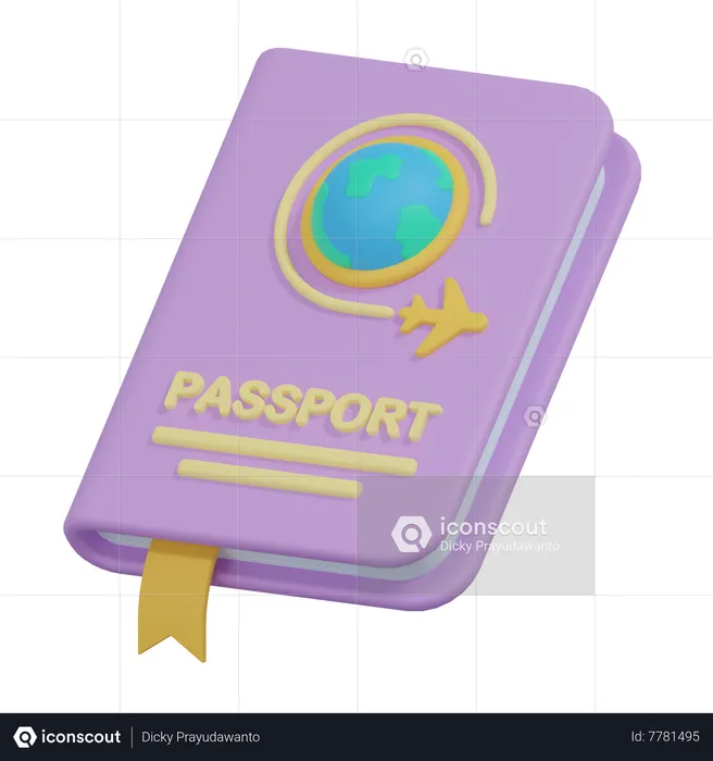 Pasaporte  3D Icon