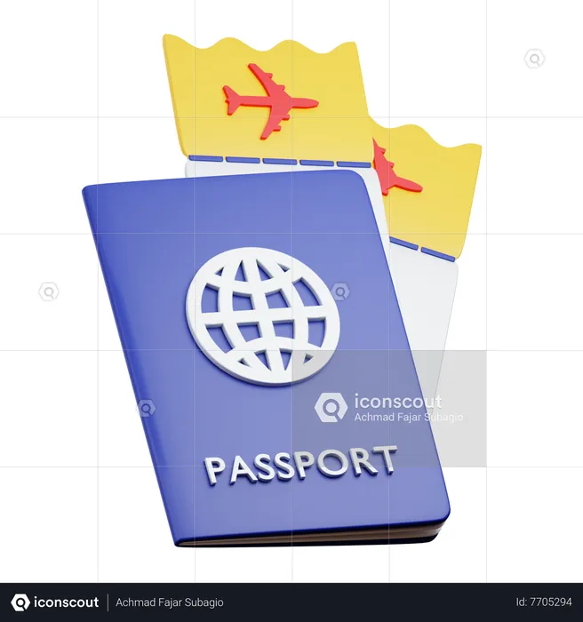 Pasaporte  3D Icon