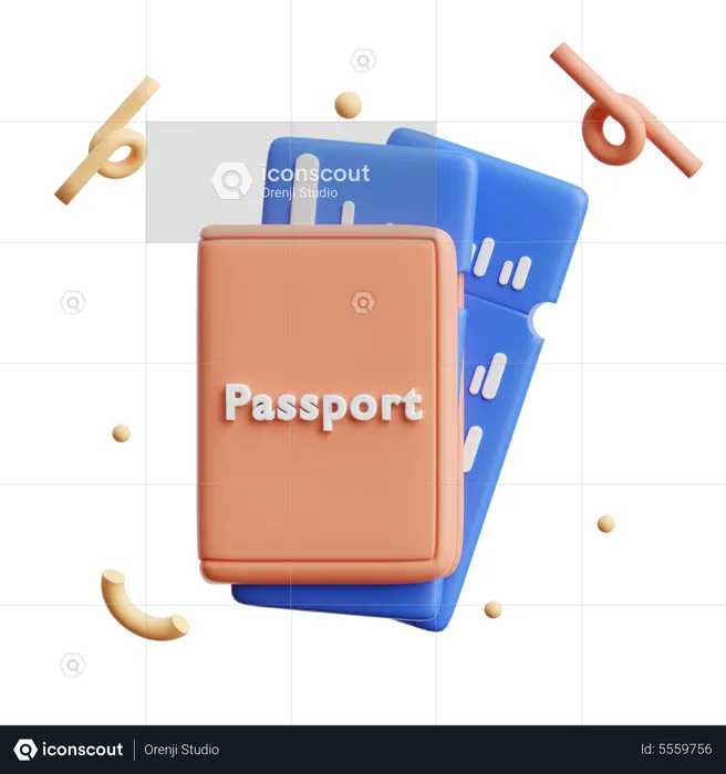 Pasaporte de viaje  3D Icon