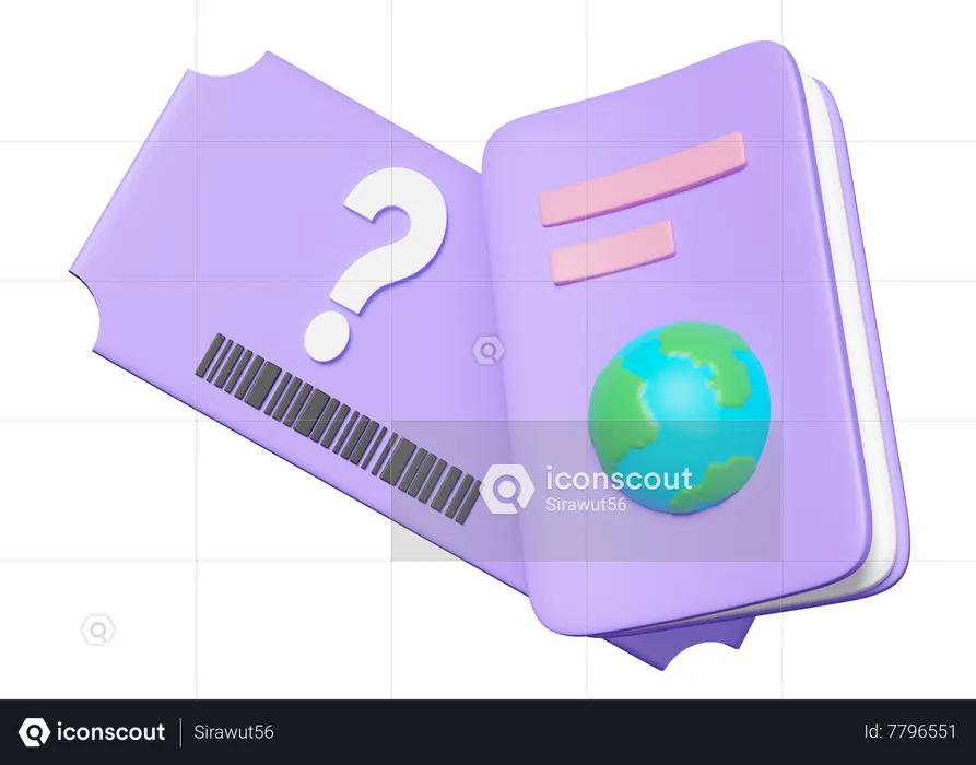 Pasaporte y billete  3D Icon