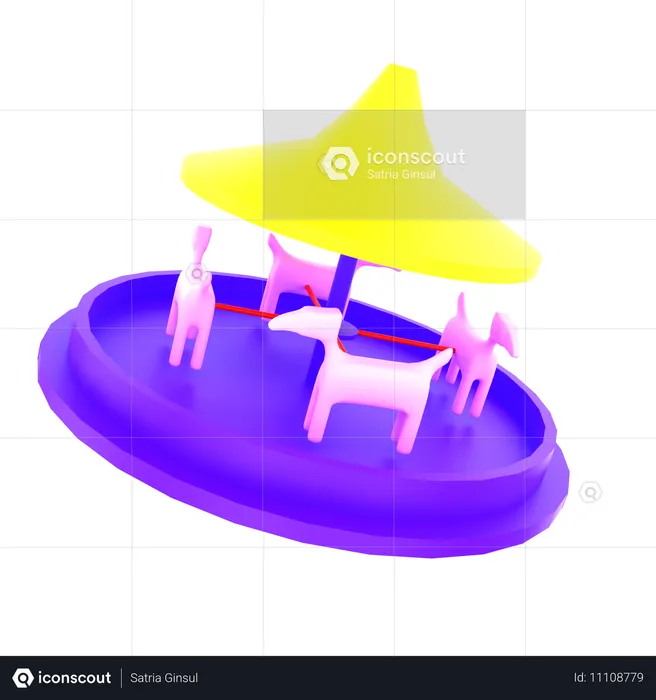 Paseo en circo  3D Icon