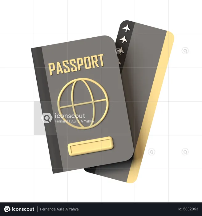 Passaporte  3D Icon