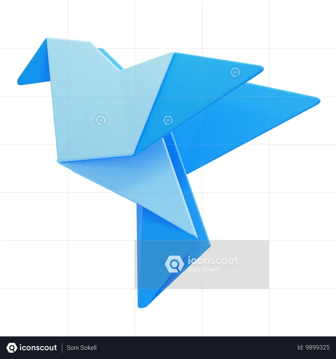 Pássaro de origami  3D Icon