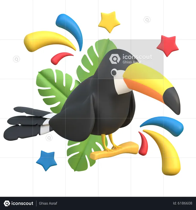 Pássaro tucano  3D Icon
