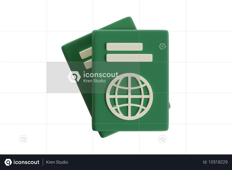 Passeport  3D Icon