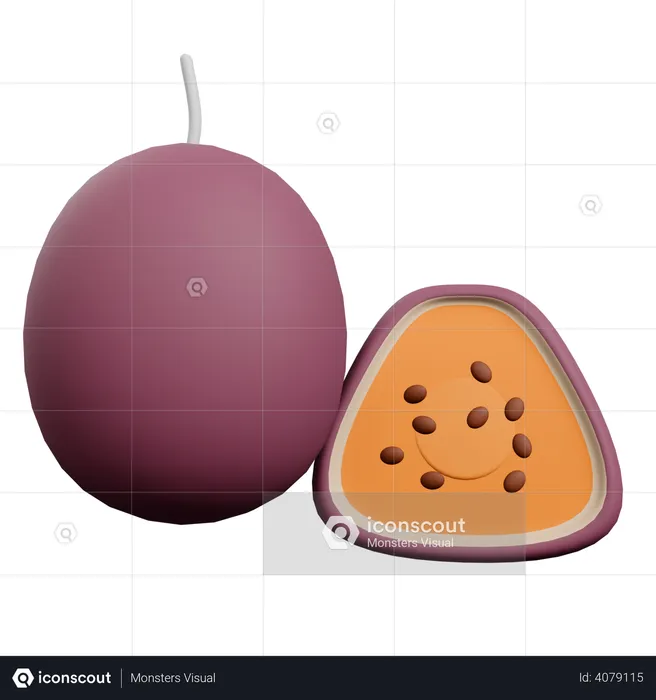 Passion Fruit  3D Illustration
