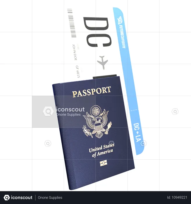 Passport Boarding Pass  3D Icon