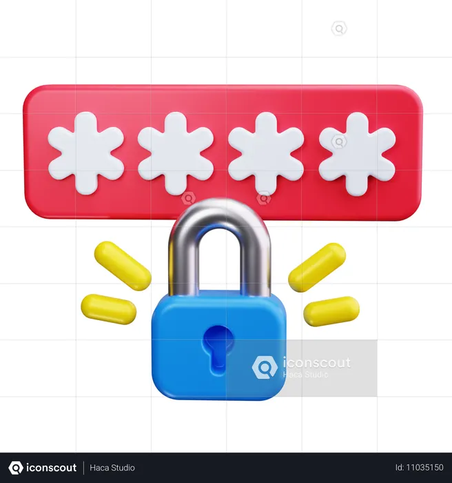 Password  3D Icon