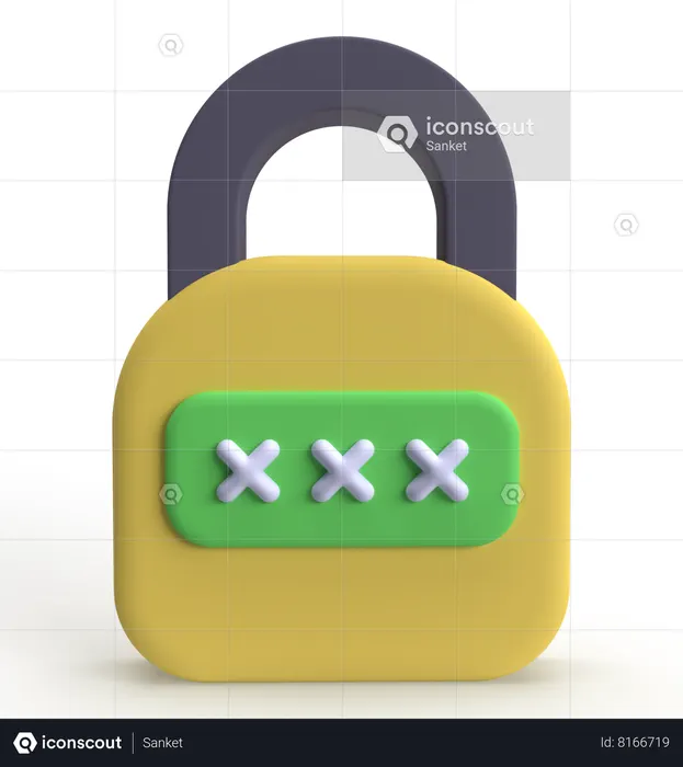 Password  3D Icon