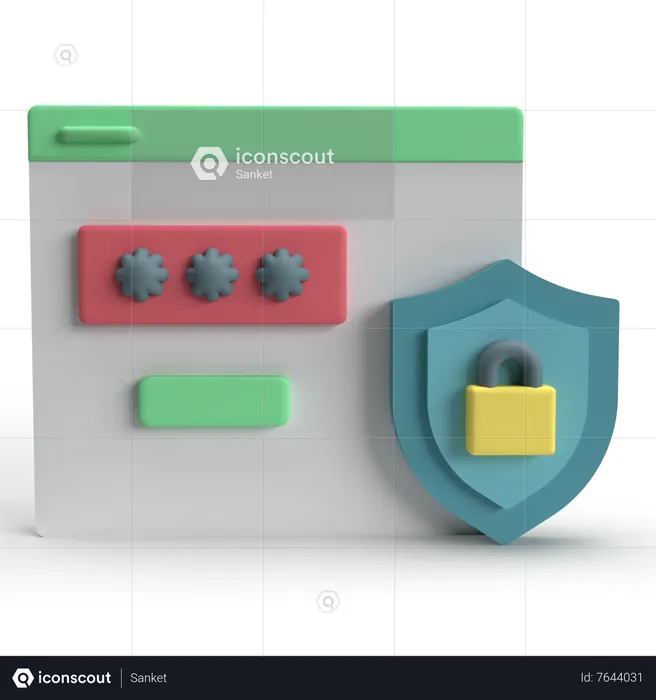 Password  3D Icon