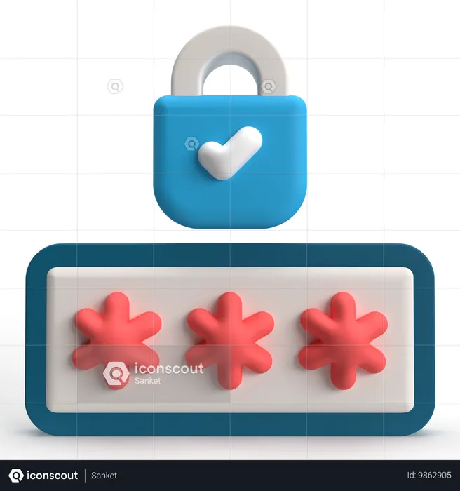 Password  3D Icon