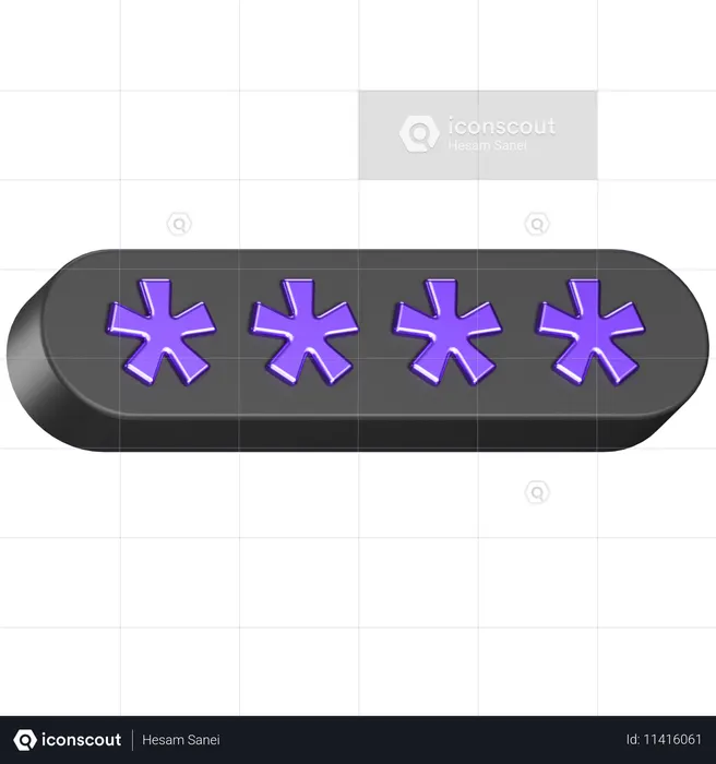 Password  3D Icon