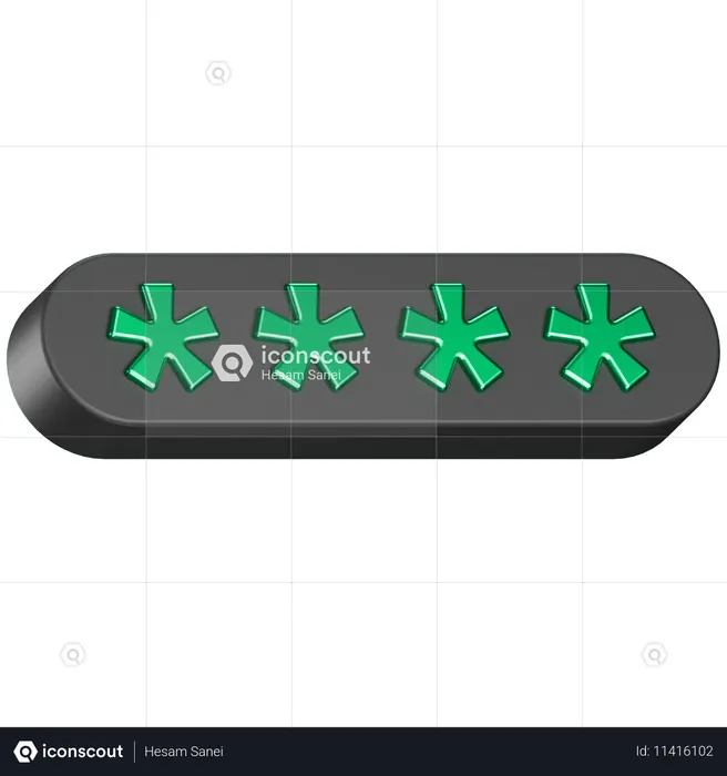 Password  3D Icon