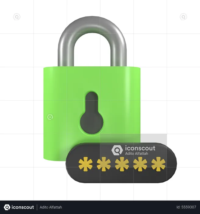 Password  3D Icon