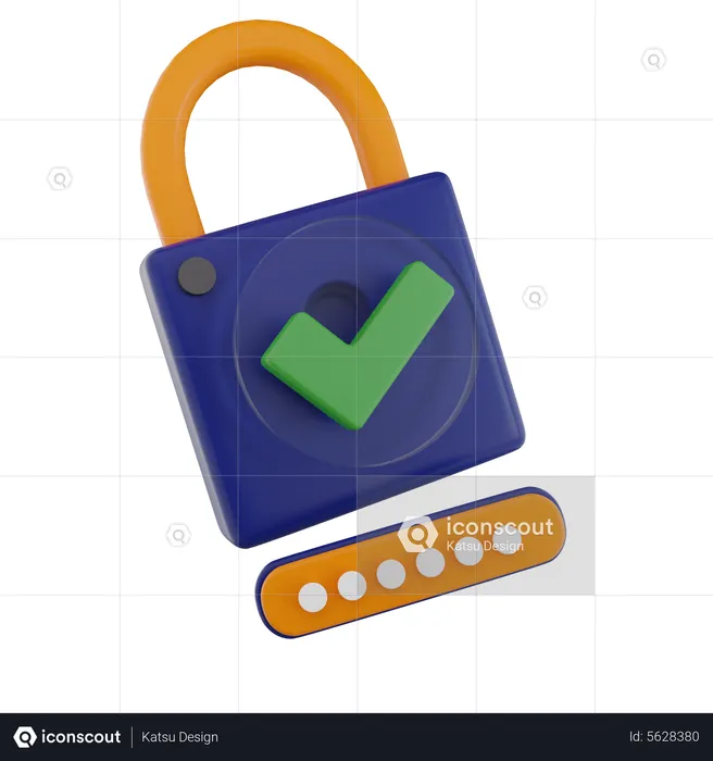 Password Code Encrypted  3D Icon