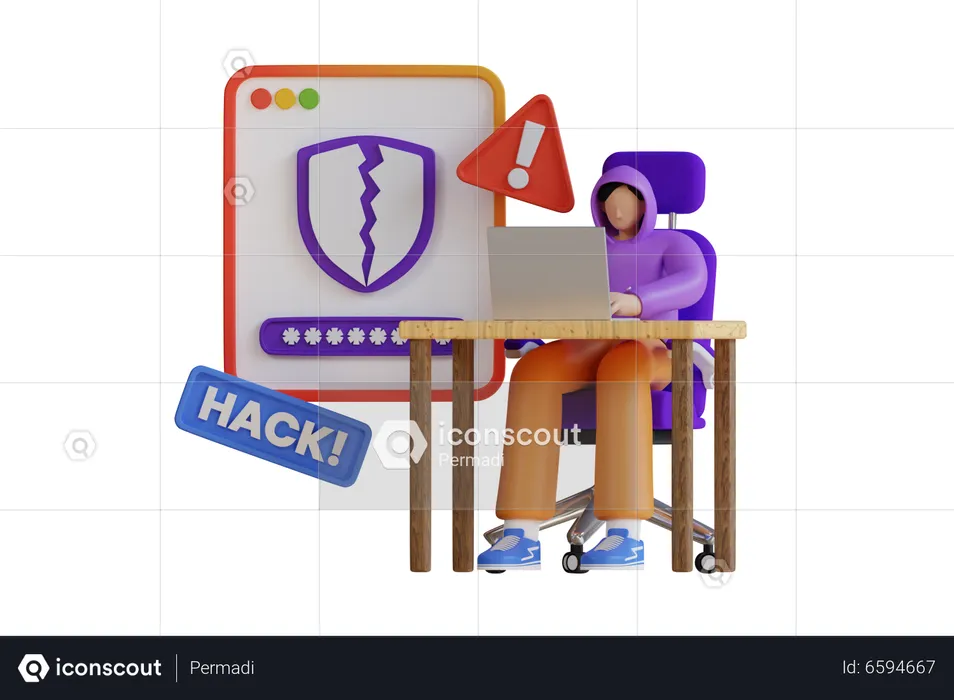 Password Hacking  3D Illustration