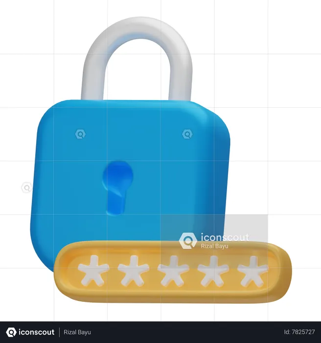 Password Lock  3D Icon