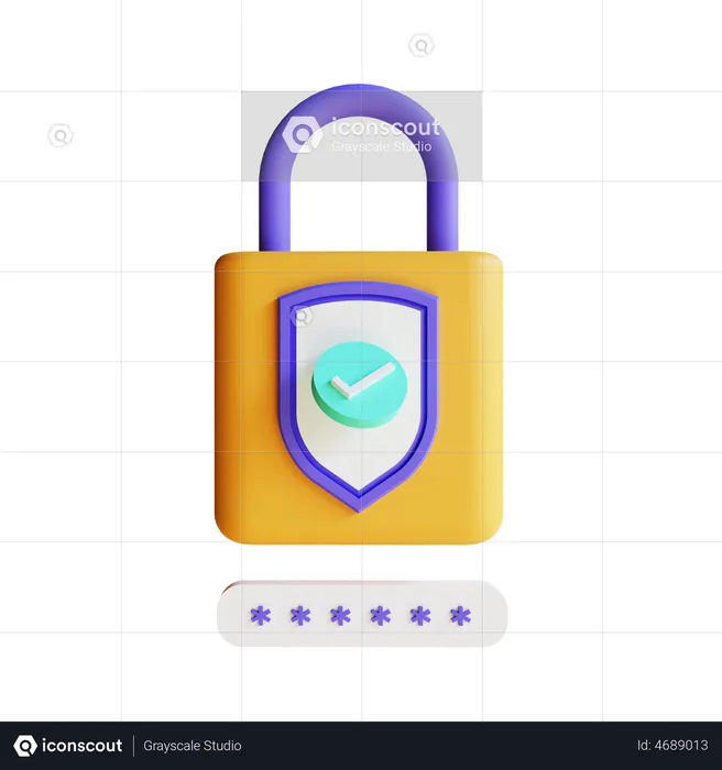 Password Lock  3D Illustration