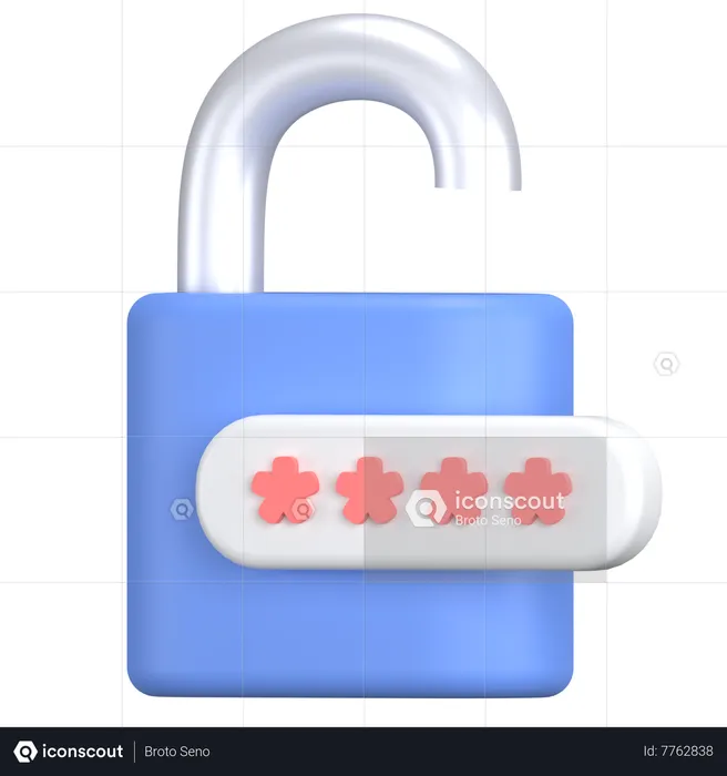 Password lock  3D Icon