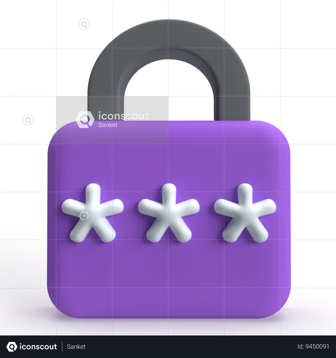 Password Login  3D Icon
