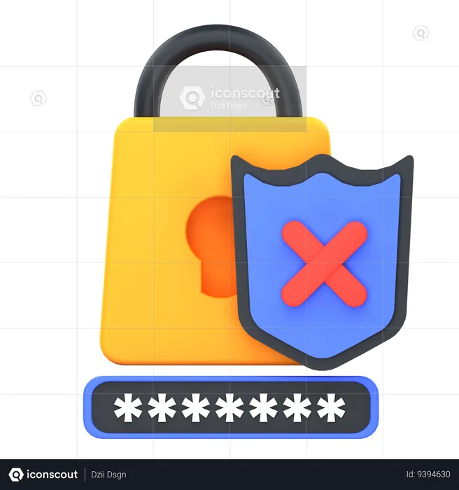 Password Not Secure  3D Icon