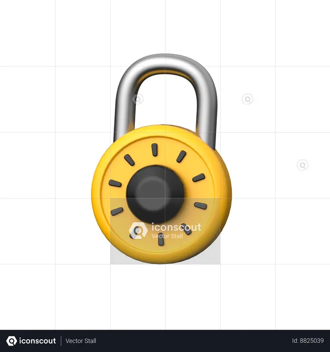 Password Padlock  3D Icon