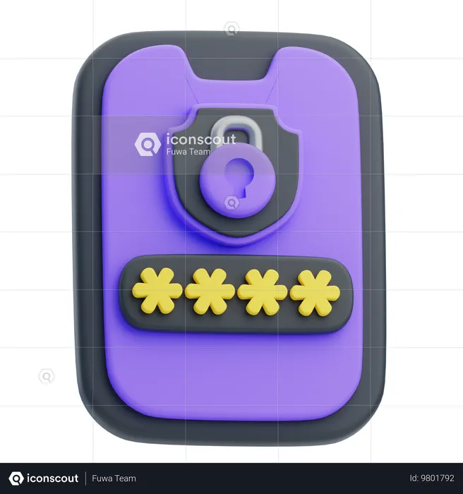 Password Phone  3D Icon