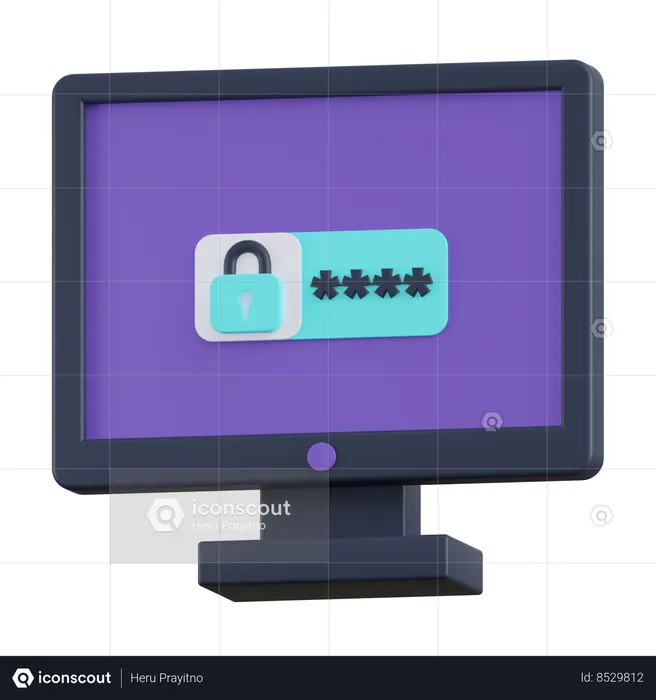 Password Protected  3D Icon