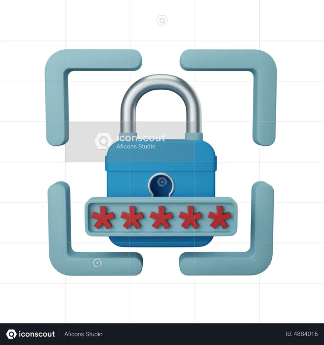 Password protected  3D Icon