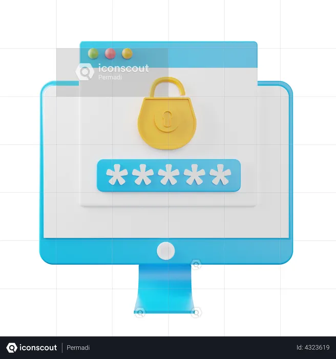 Password Protection  3D Illustration