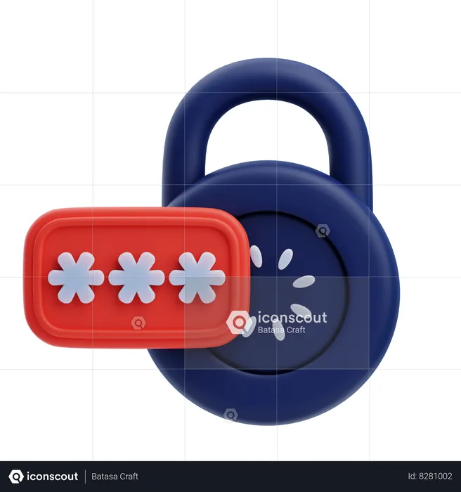 Password Security  3D Icon