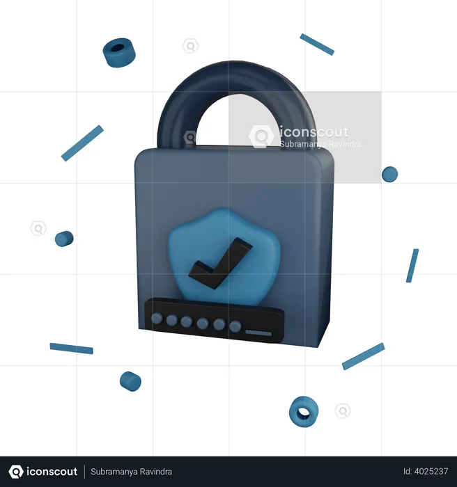 Password security  3D Illustration