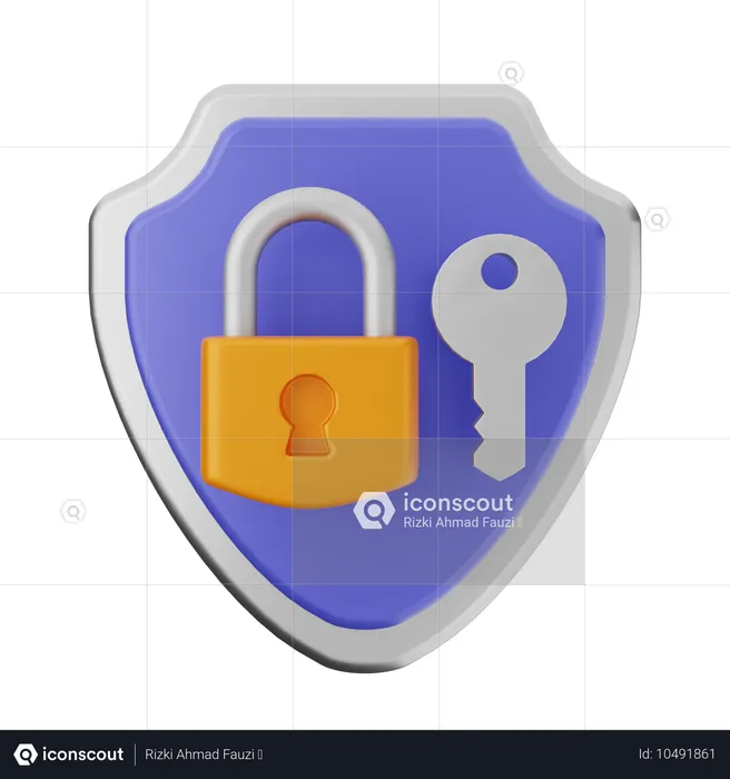 Password Shield Protection  3D Icon