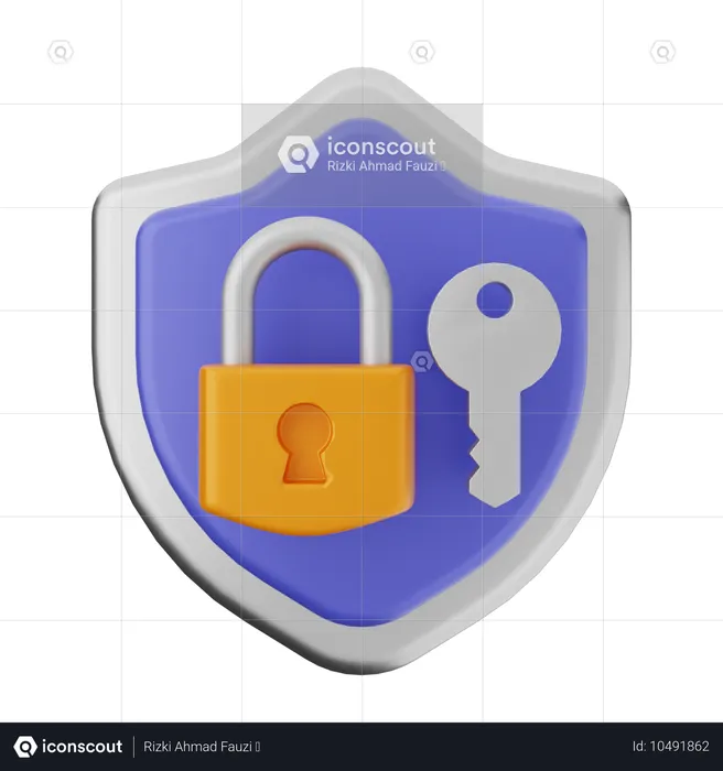 Password Shield Protection  3D Icon