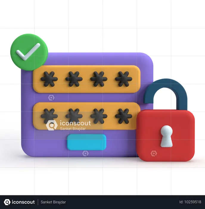 Password Unlock  3D Icon