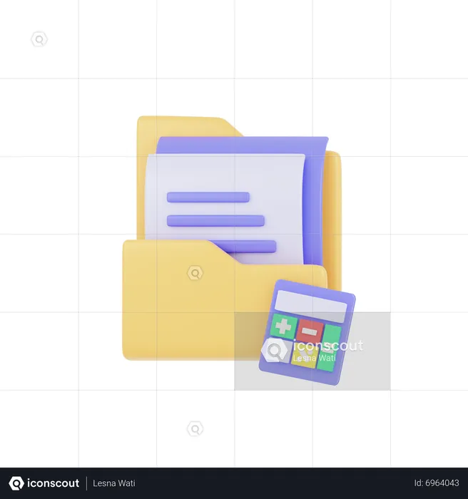 Contabilidade de pasta  3D Icon