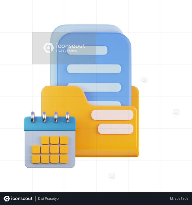 Pasta de agendamento  3D Icon