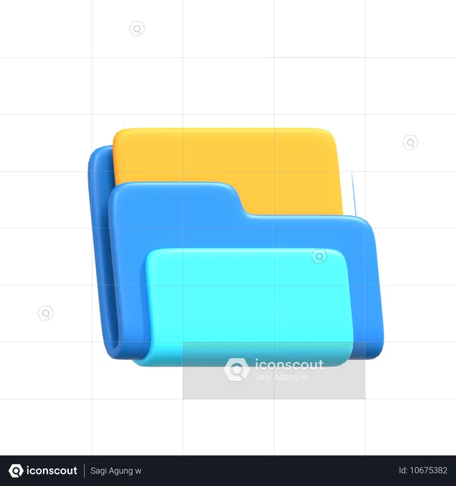 Pasta de arquivo  3D Icon