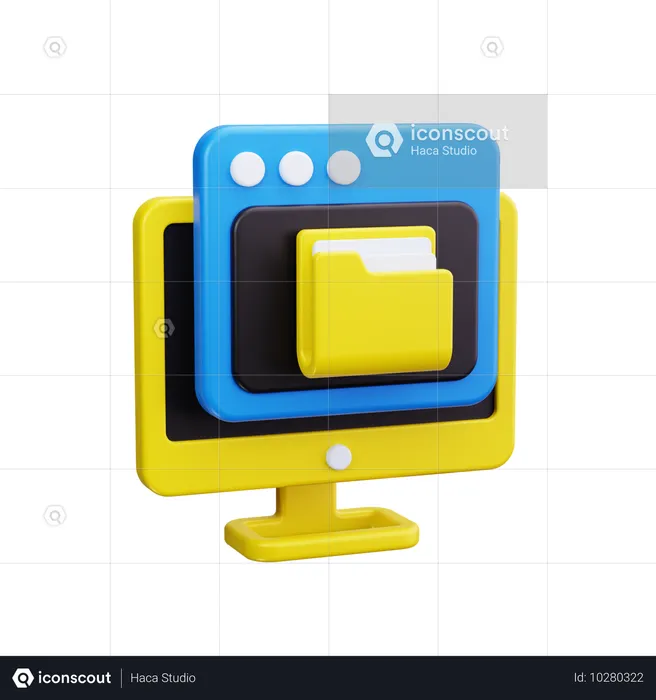 Pasta do computador  3D Icon