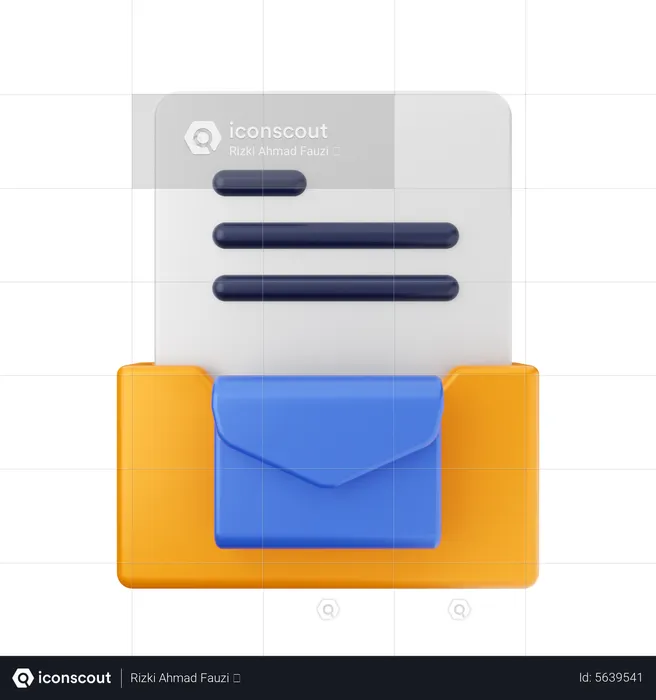 Pasta de correio  3D Icon