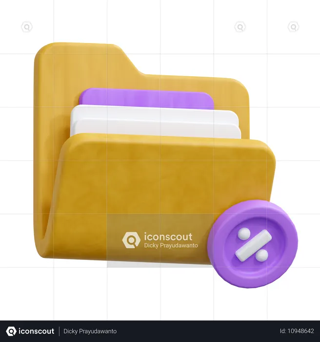 Pasta de documentos fiscais  3D Icon